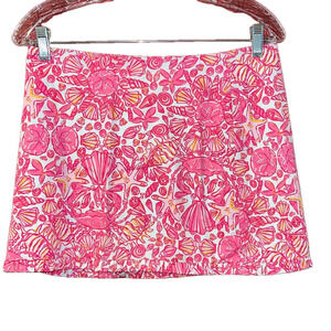 NWOT Lilly Pulitzer Seashells Sand Dollar Starfish Pink Skort Size 2